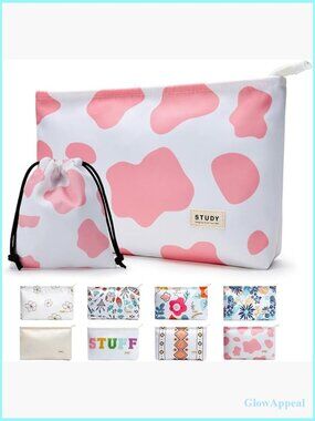 2pcs Waterproof Nylon Cosmetic Bags Travel Toiletry Organizer Pouch Set